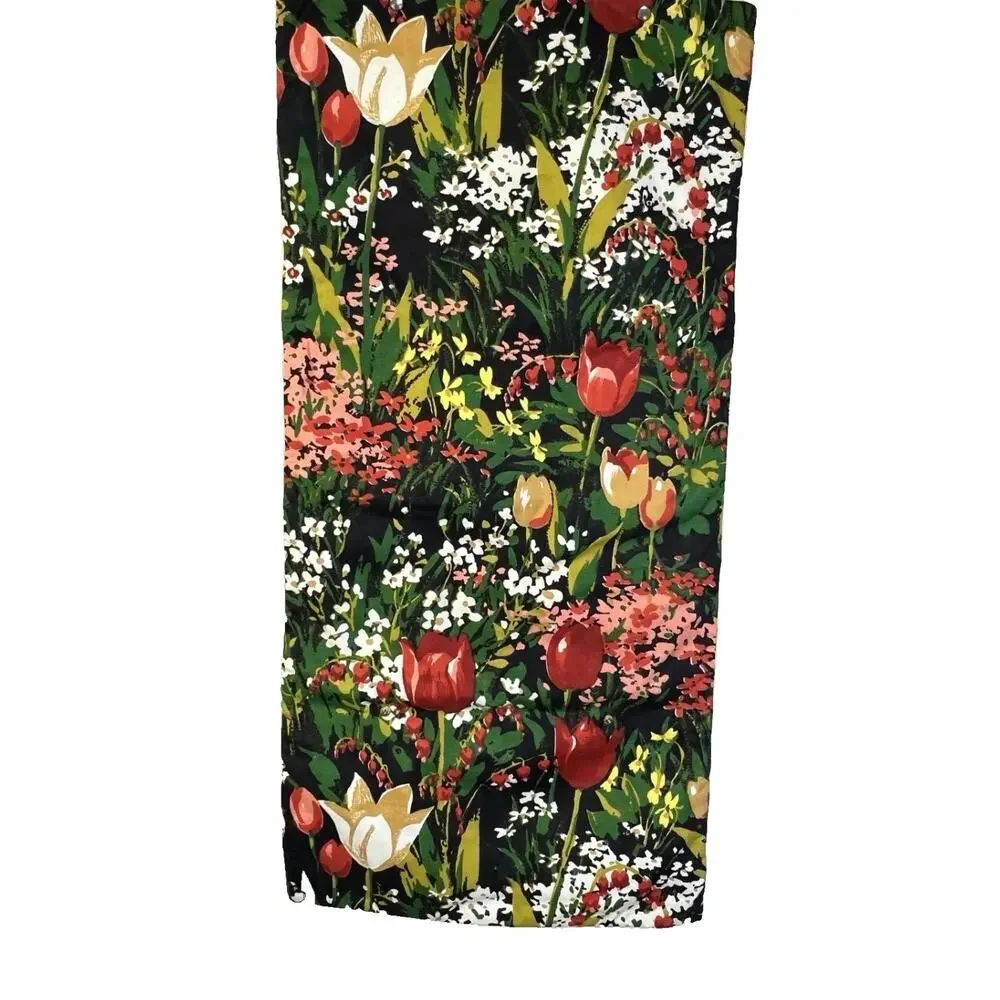 VIntage Travel Jewely Case Storage Floral Fold Up Hanger Top Zippered Pockets